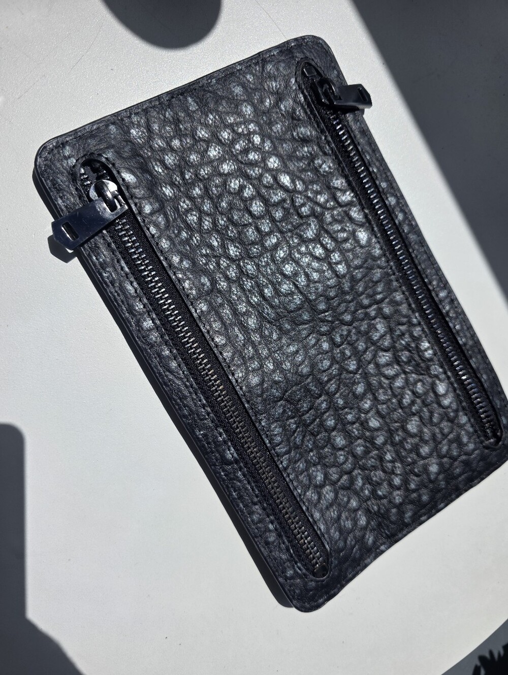 All Saints - Black Textured Zip Pouch - Unbranded